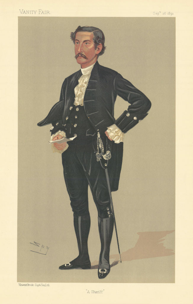 VANITY FAIR SPY CARTOON Harry Seymour Foster 'A Sheriff. Lowestoft MP 1891